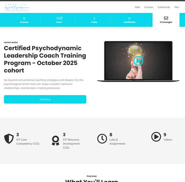 Percepta home LMS website